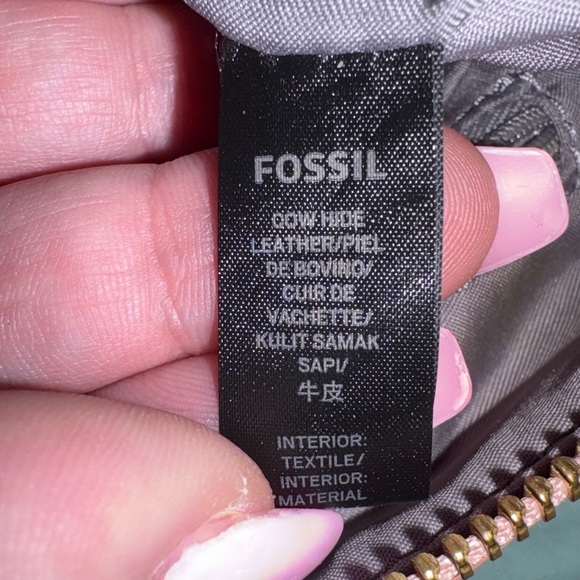 FOSSIL Elise Large Crossbody in Dusty Rose Pebbled Leather LIKE NEW - Picture 13 of 14